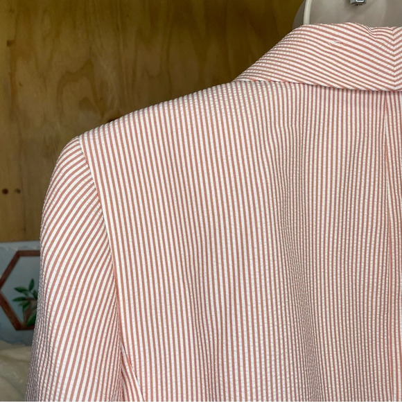 Le Suit pink textured pinstriped blazer jacket women’s sz 10 - Picture 4 of 7